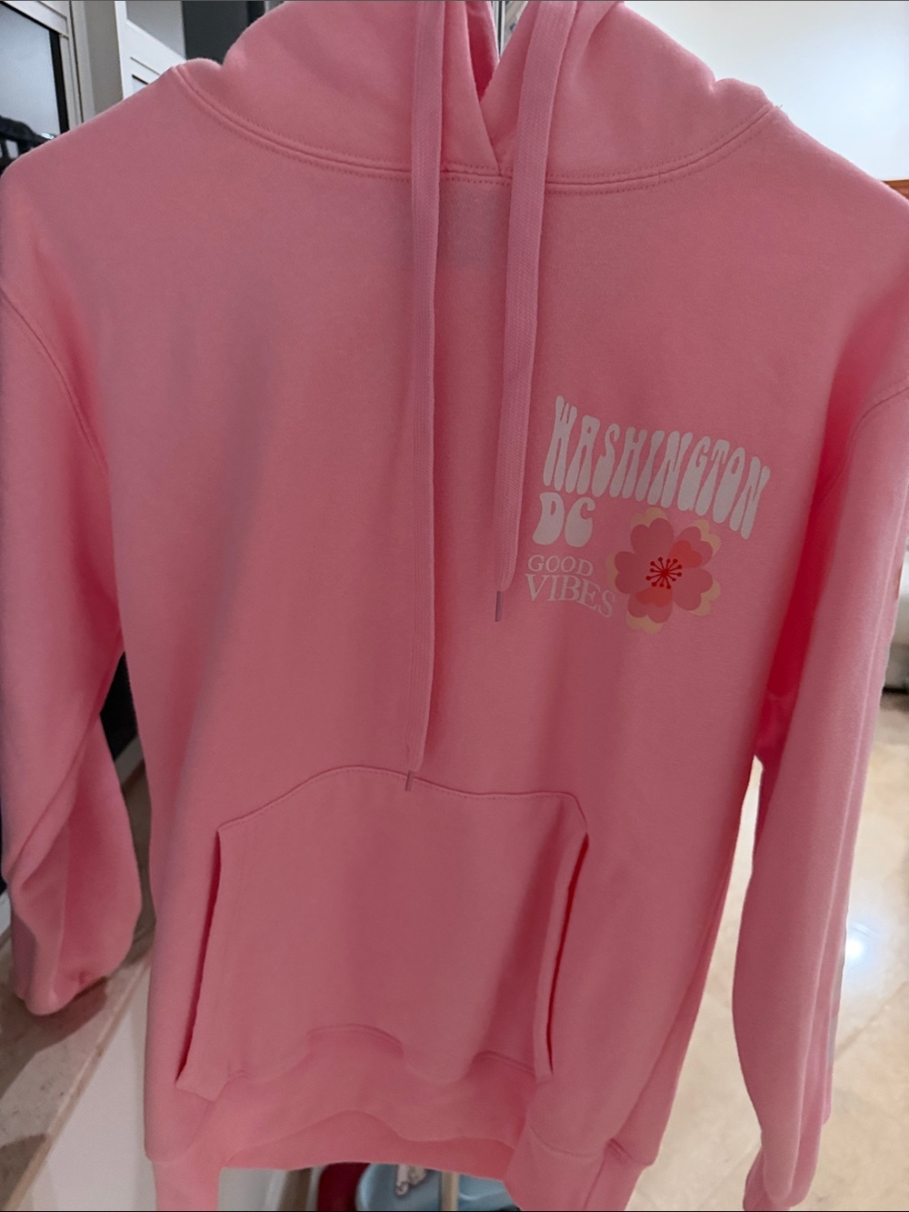 DC Pink 'Washington DC Good Vibes' Cowl Hoodie